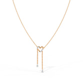 Twirling Heart Diamond Lariat Necklace