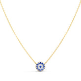 Halo Evil Eye Gemstone Necklace