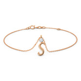 Charm Alphabet S Diamond Bracelet