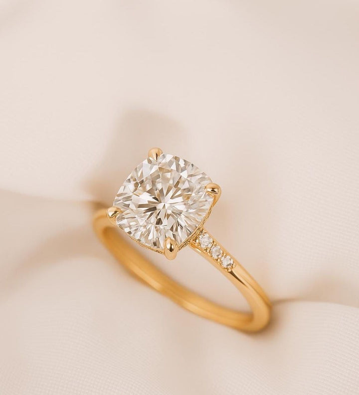 Cushion Cut Lab Diamond Rings