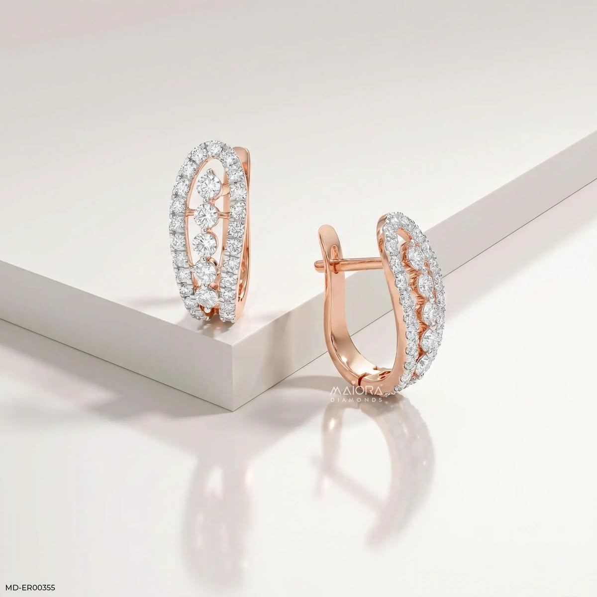 Hoop Earrings with Lab Diamonds