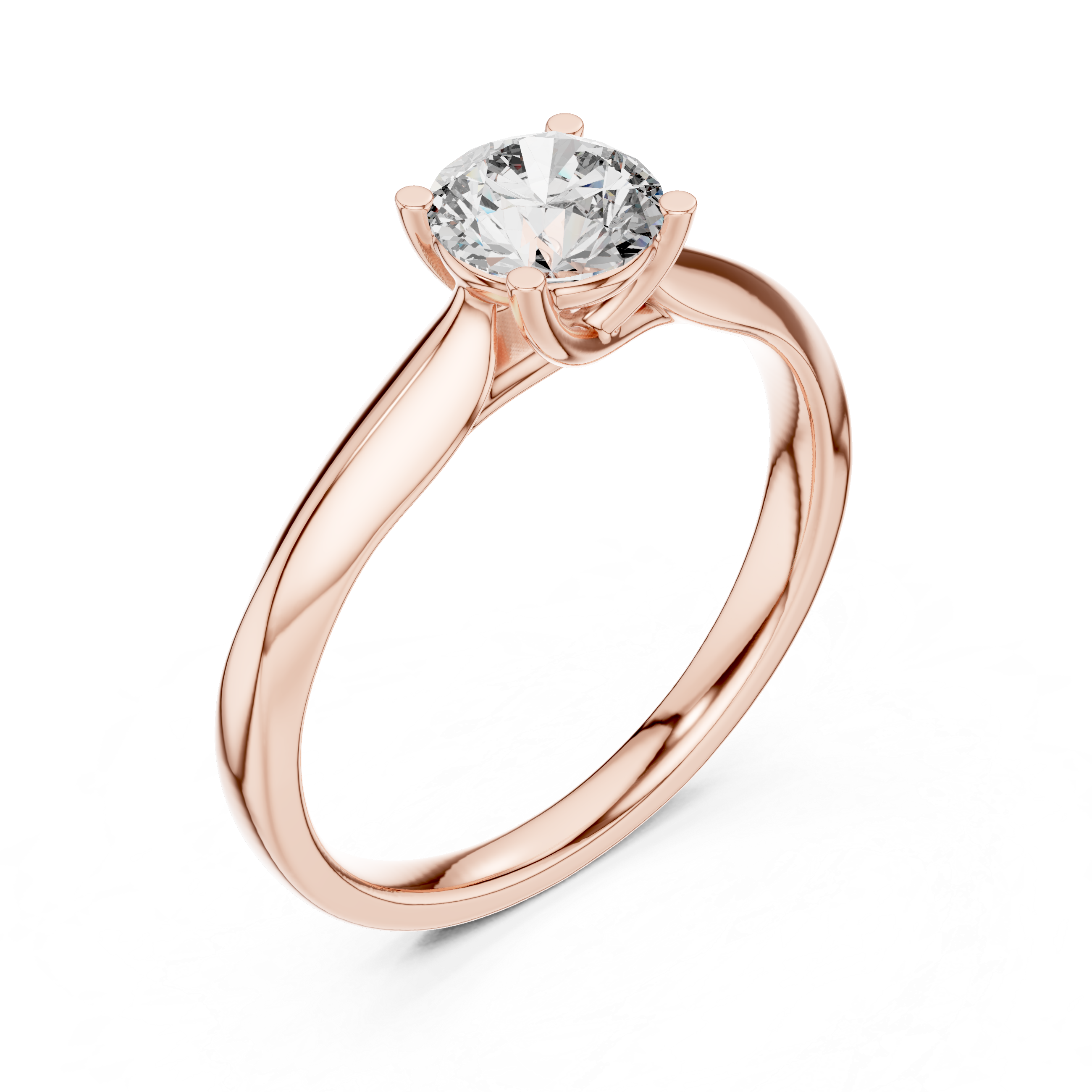 Round Cut Diamond Solitaire Ring with Classic Collet Setting