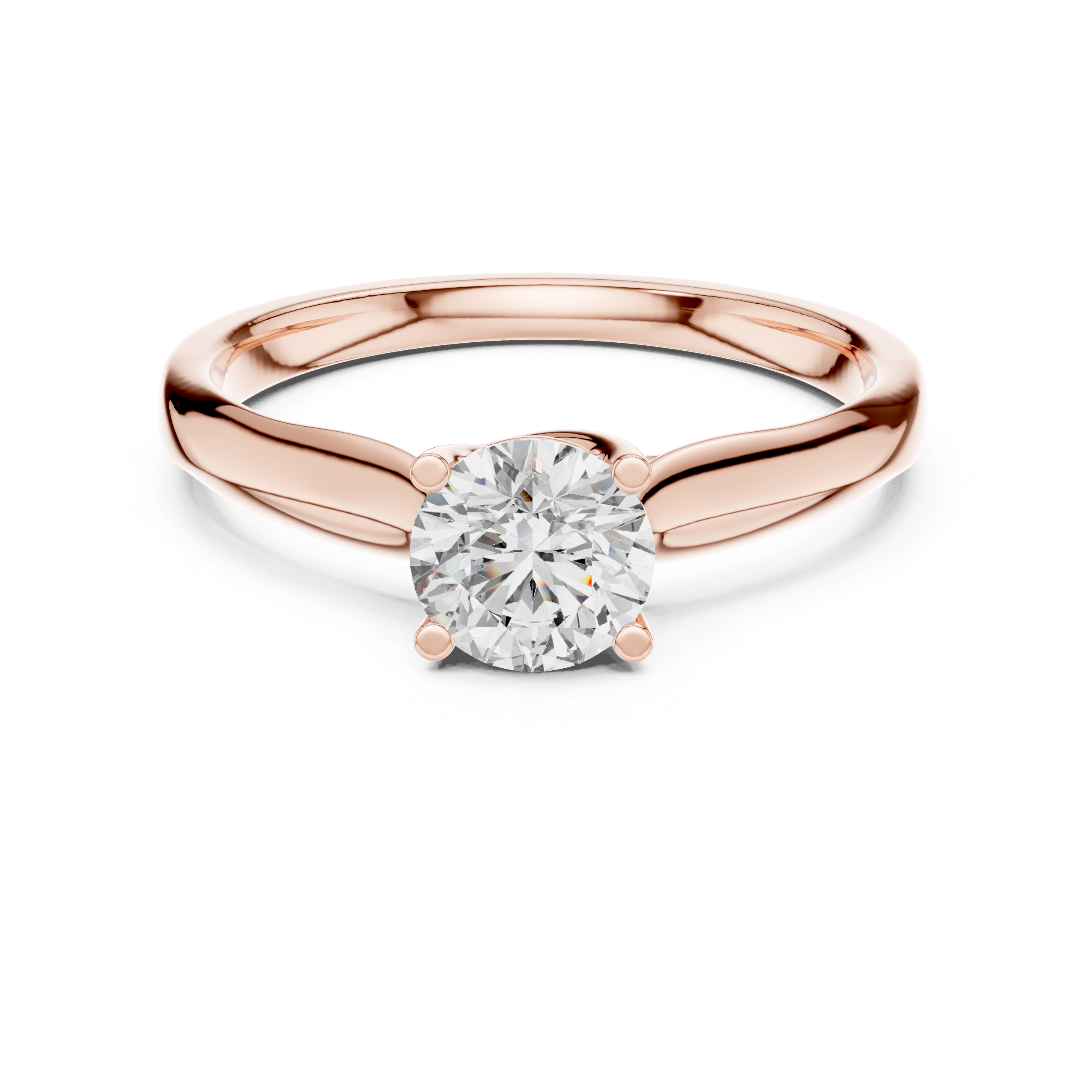 Round Cut Diamond Solitaire Ring with Classic Collet Setting