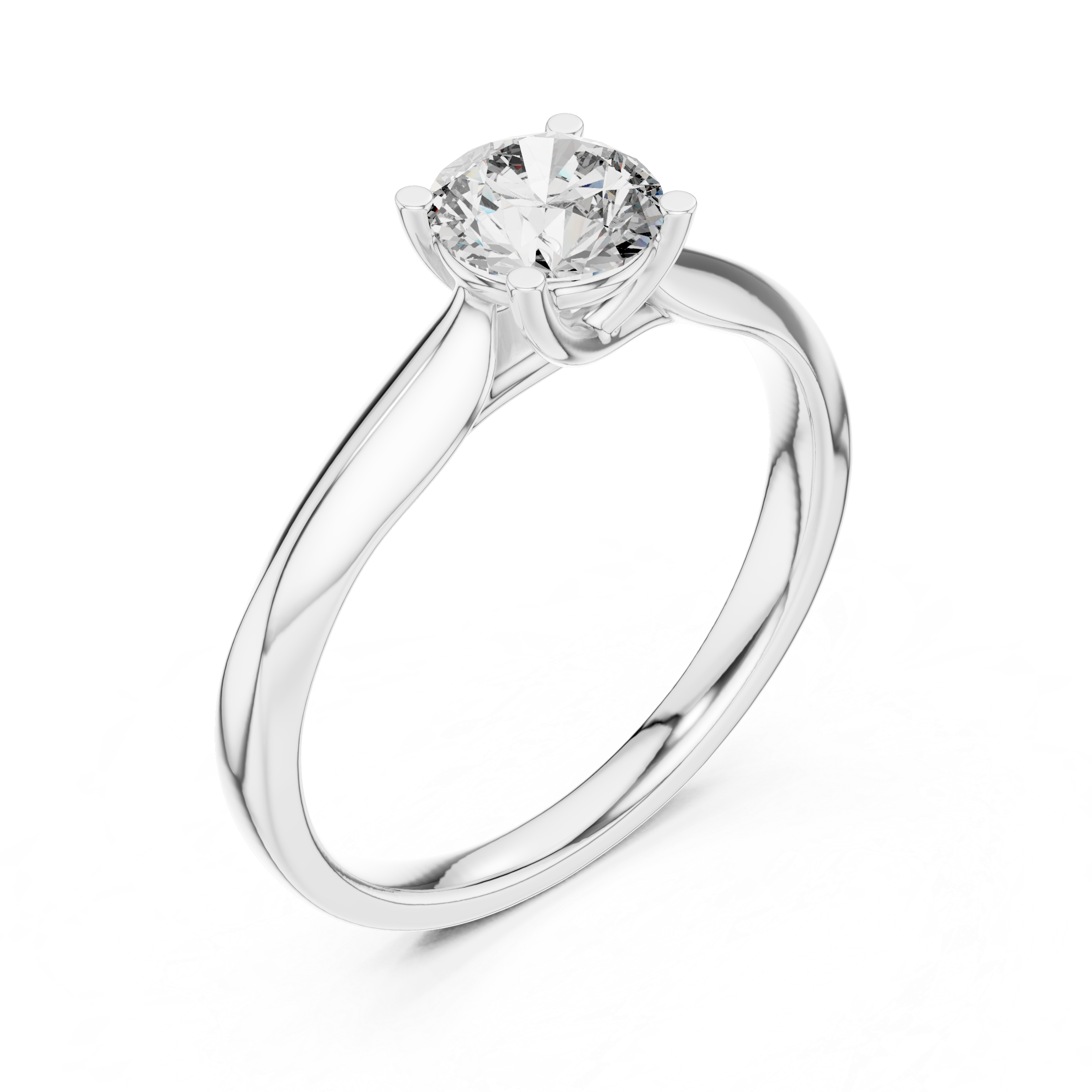 Round Cut Diamond Solitaire Ring with Classic Collet Setting