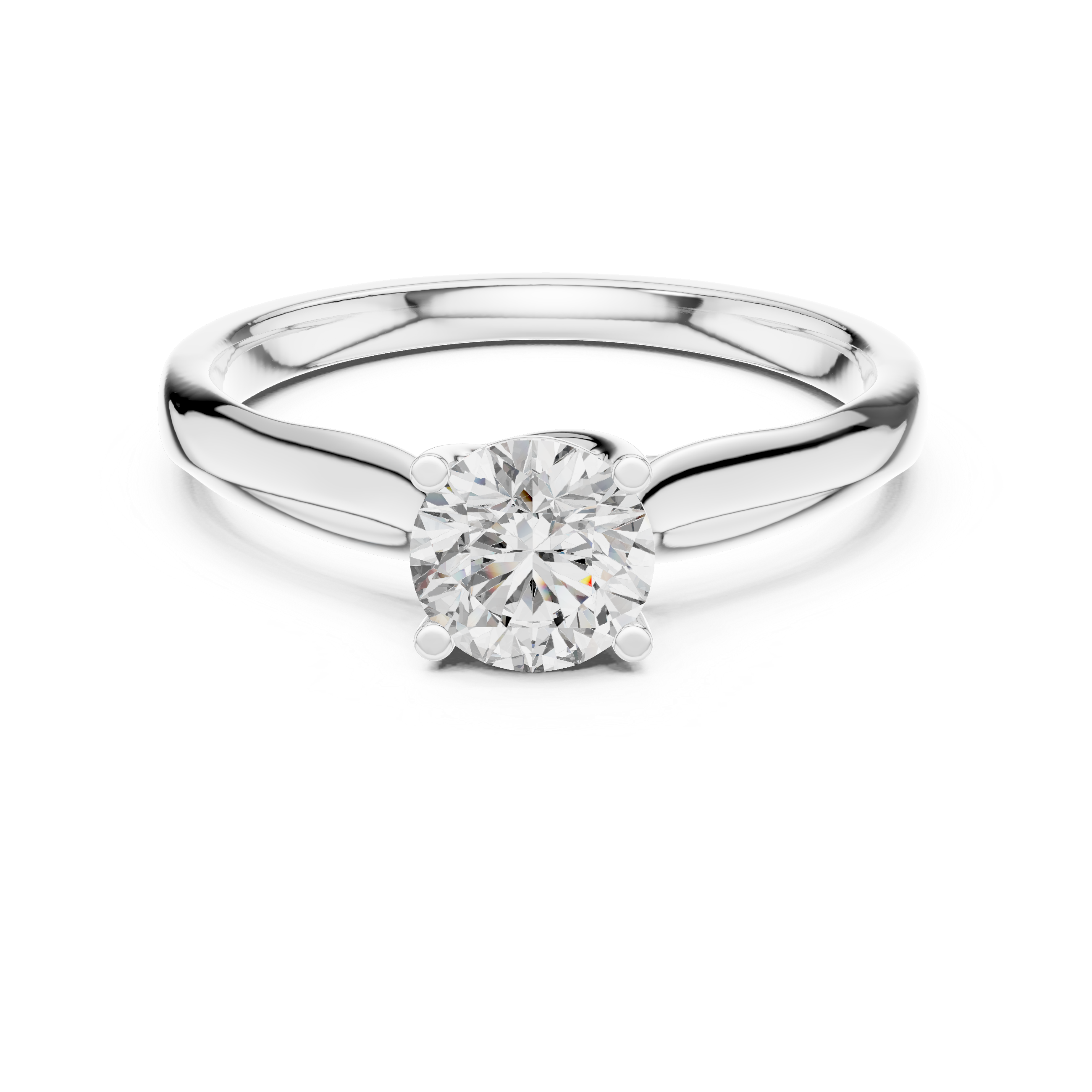 Round Cut Diamond Solitaire Ring with Classic Collet Setting