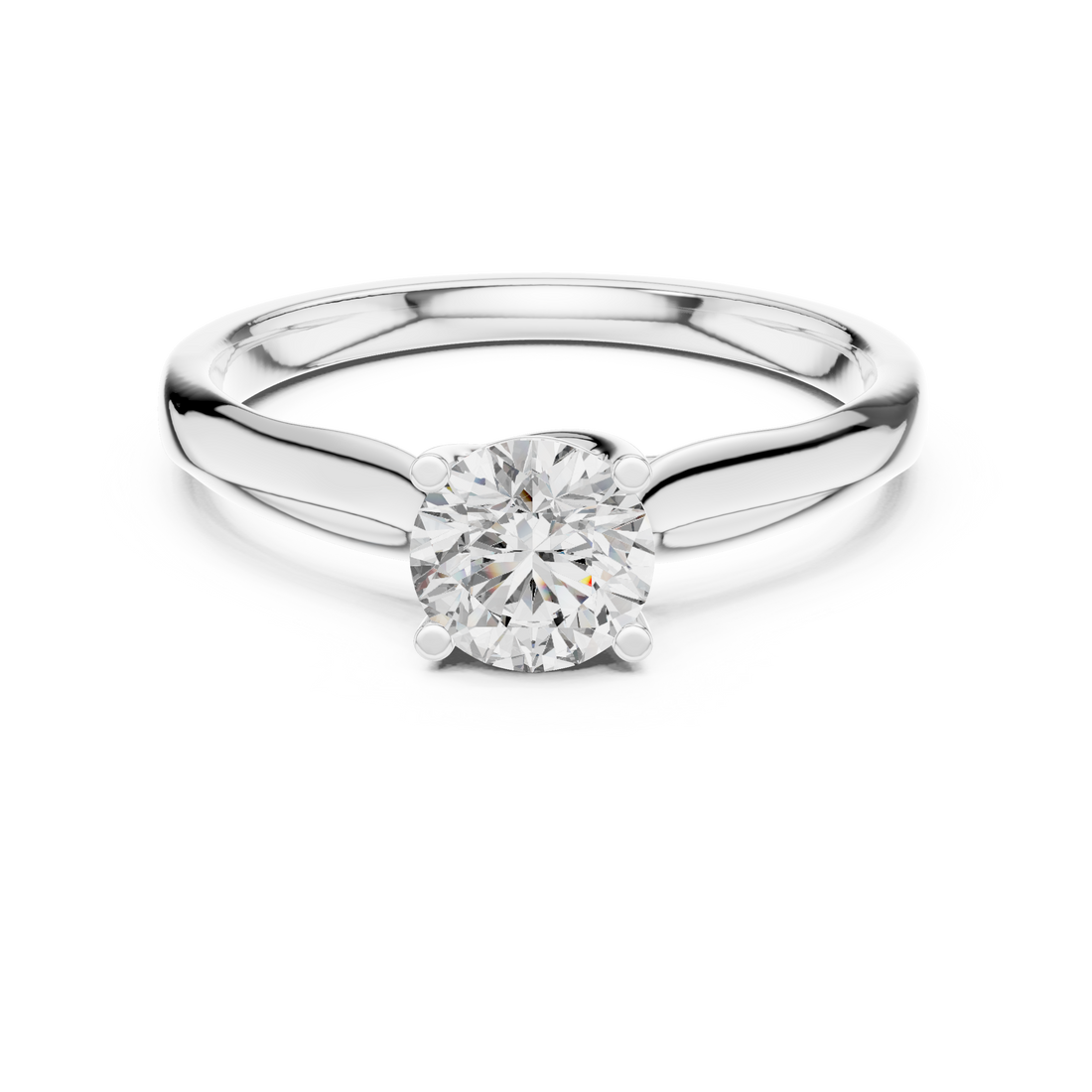 Round Cut Diamond Solitaire Ring with Classic Collet Setting