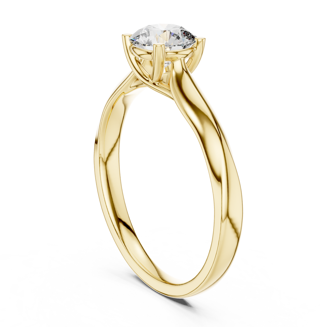 Round Cut Diamond Solitaire Ring with Classic Collet Setting