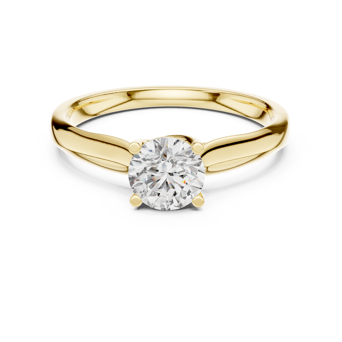 Round Cut Diamond Solitaire Ring with Classic Collet Setting