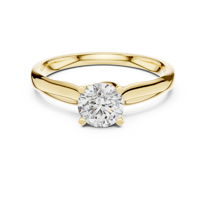 Round Cut Diamond Solitaire Ring with Classic Collet Setting
