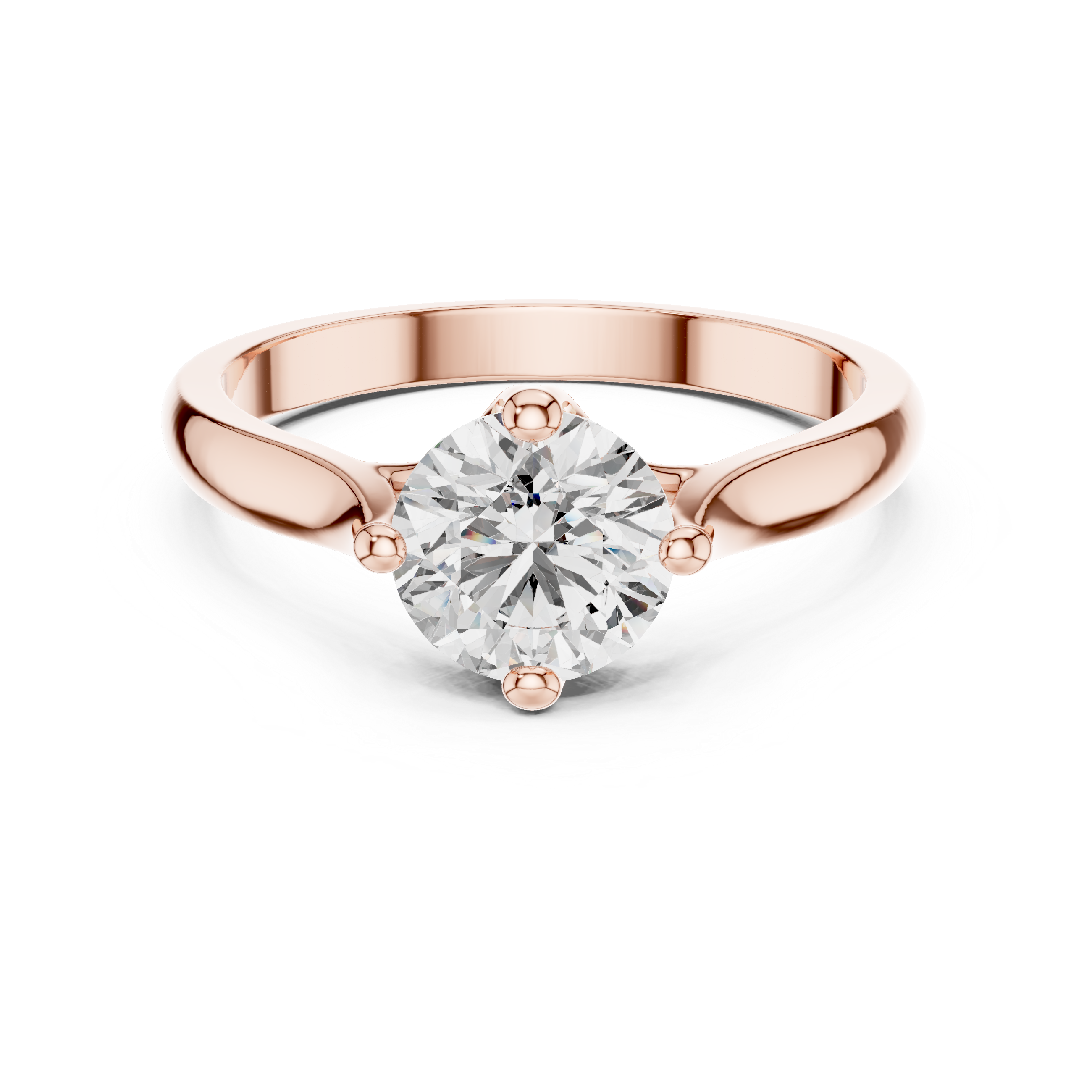Round Cut Diamond Solitaire Ring with Classic Collet Setting