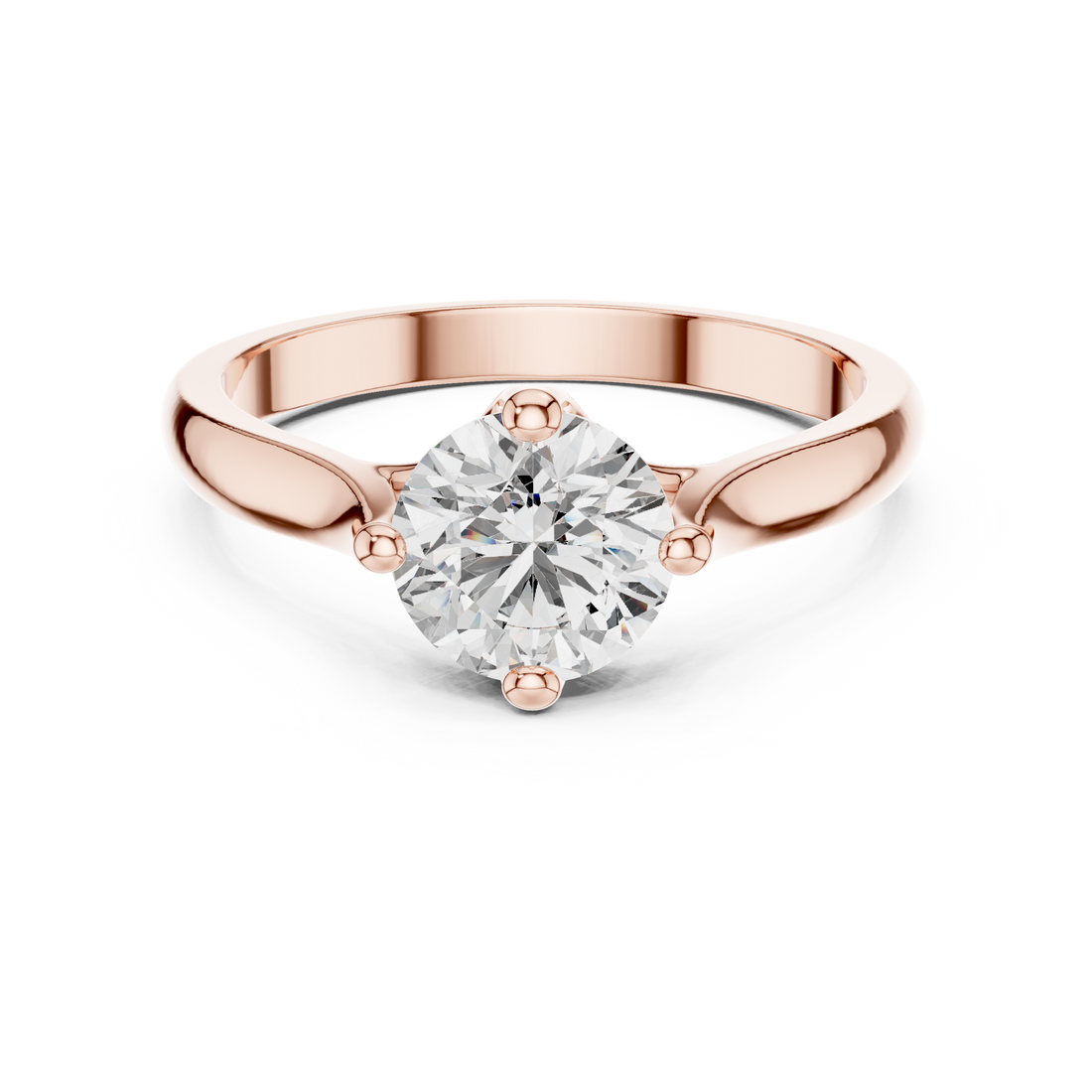 Round Cut Diamond Solitaire Ring with Classic Collet Setting