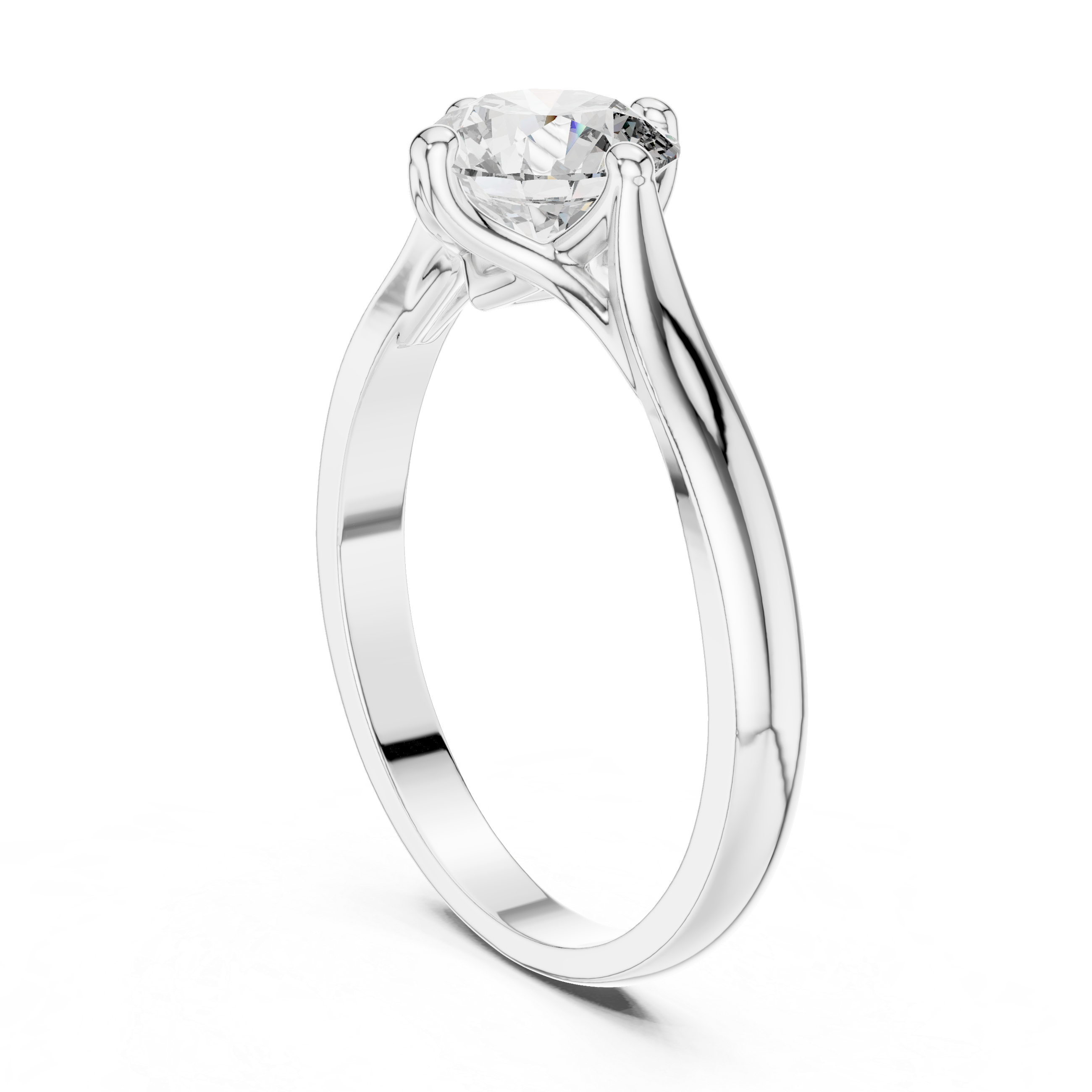 Round Cut Diamond Solitaire Ring with Classic Collet Setting