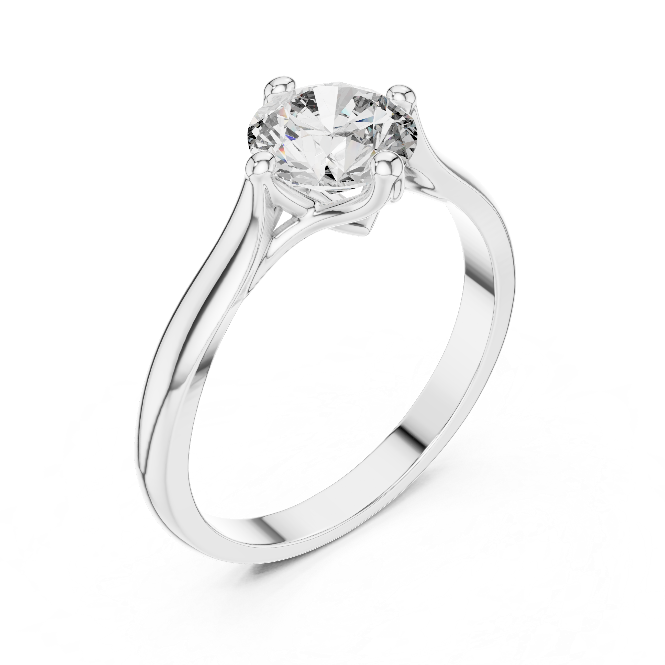 Round Cut Diamond Solitaire Ring with Classic Collet Setting