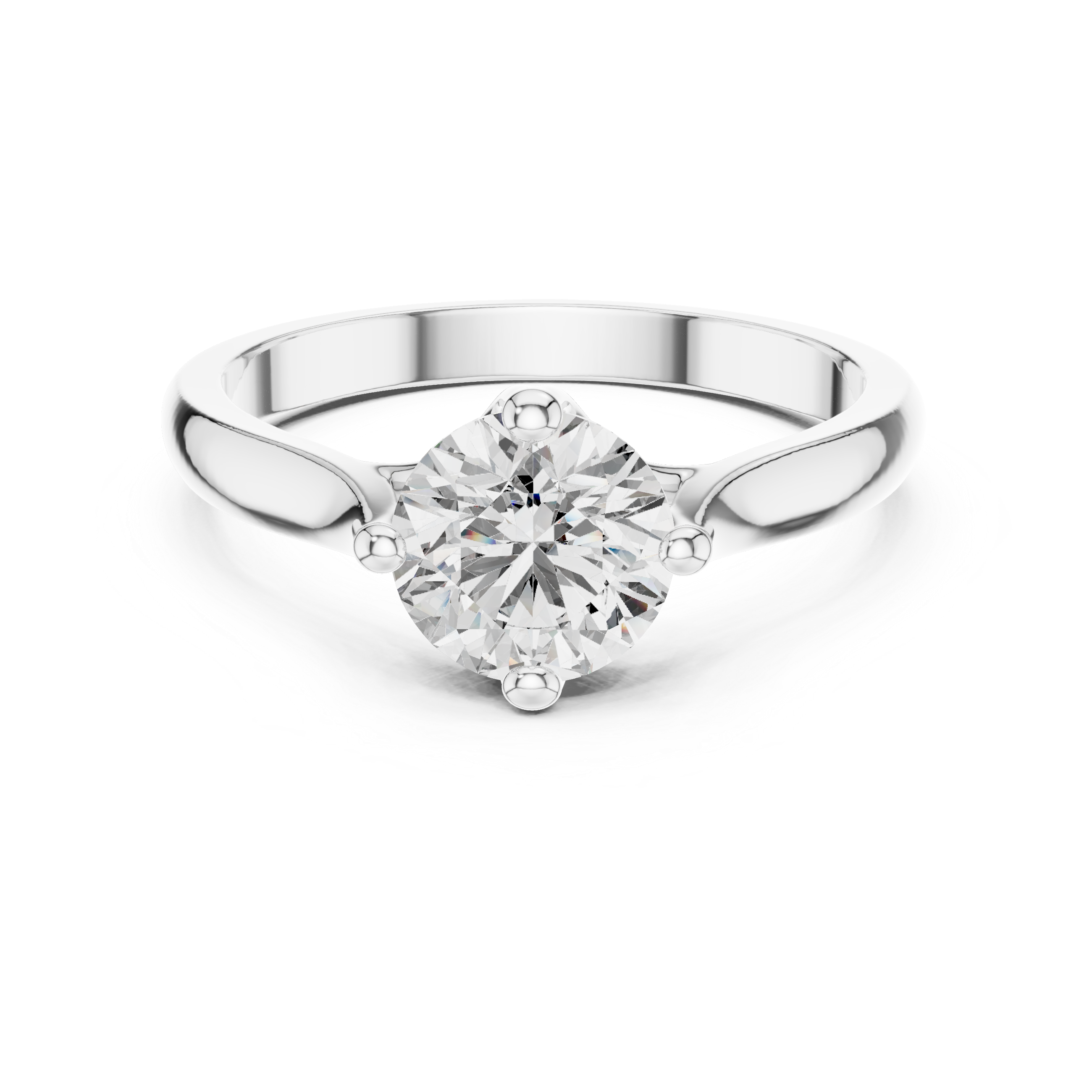 Round Cut Diamond Solitaire Ring with Classic Collet Setting