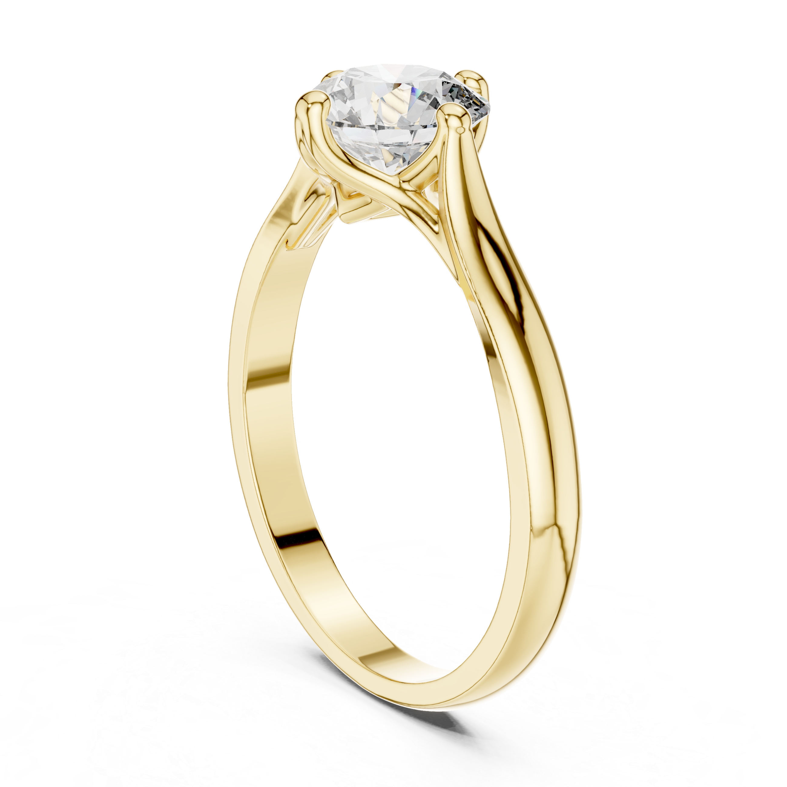 Round Cut Diamond Solitaire Ring with Classic Collet Setting