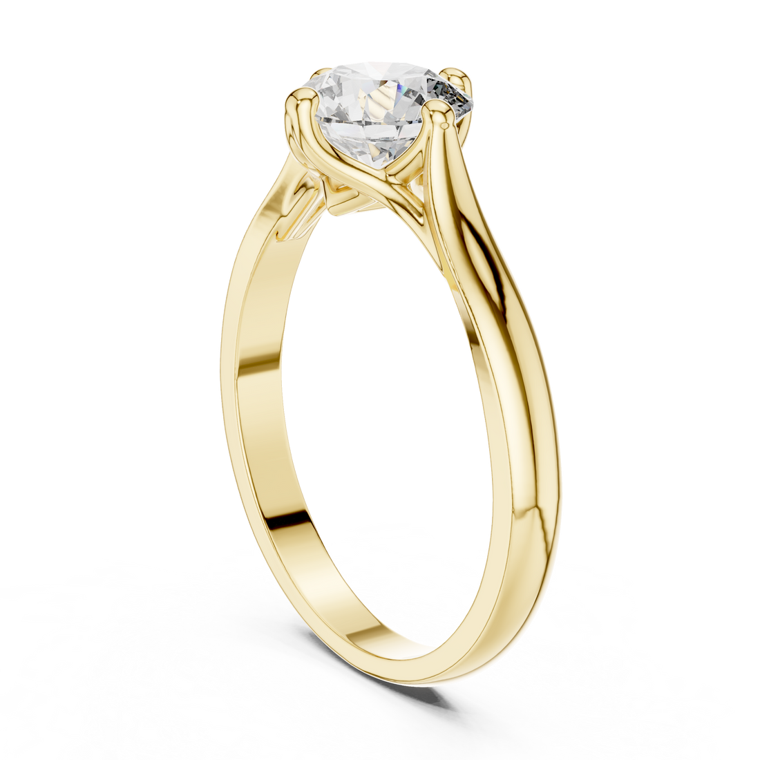 Round Cut Diamond Solitaire Ring with Classic Collet Setting