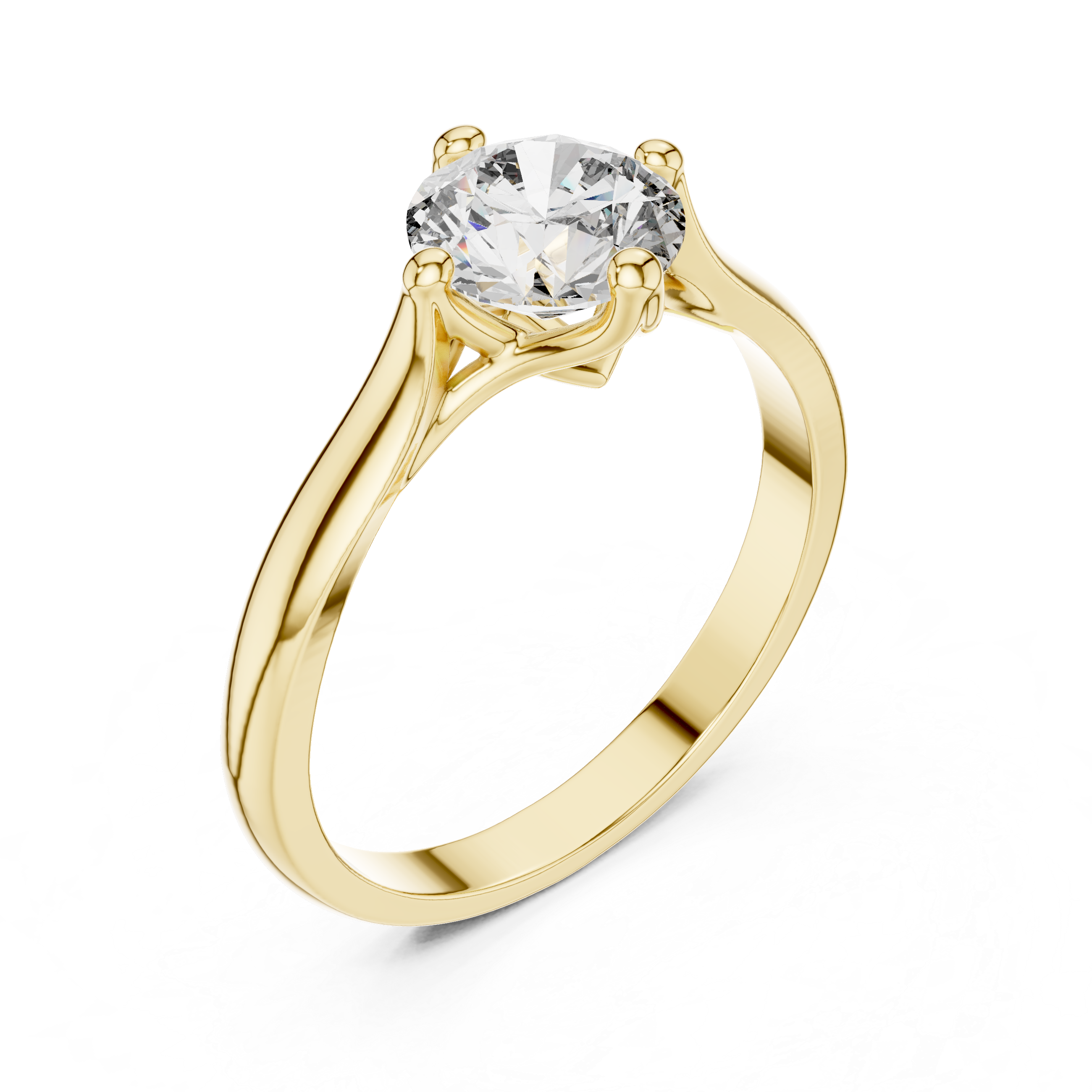 Round Cut Diamond Solitaire Ring with Classic Collet Setting