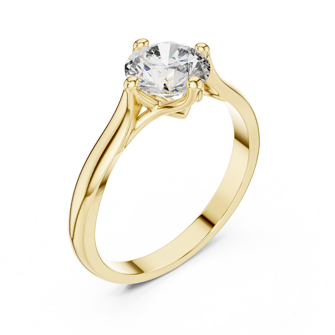 Round Cut Diamond Solitaire Ring with Classic Collet Setting
