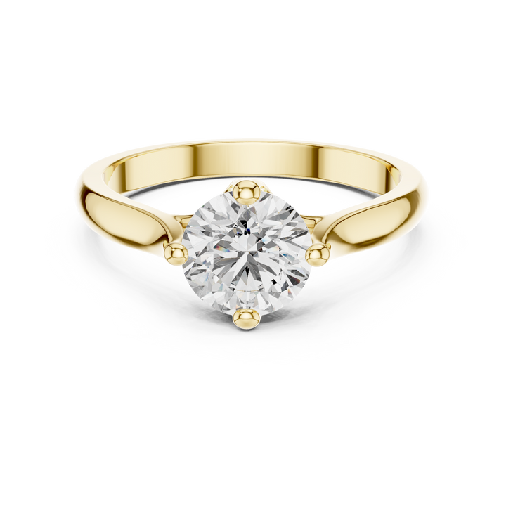 Round Cut Diamond Solitaire Ring with Classic Collet Setting