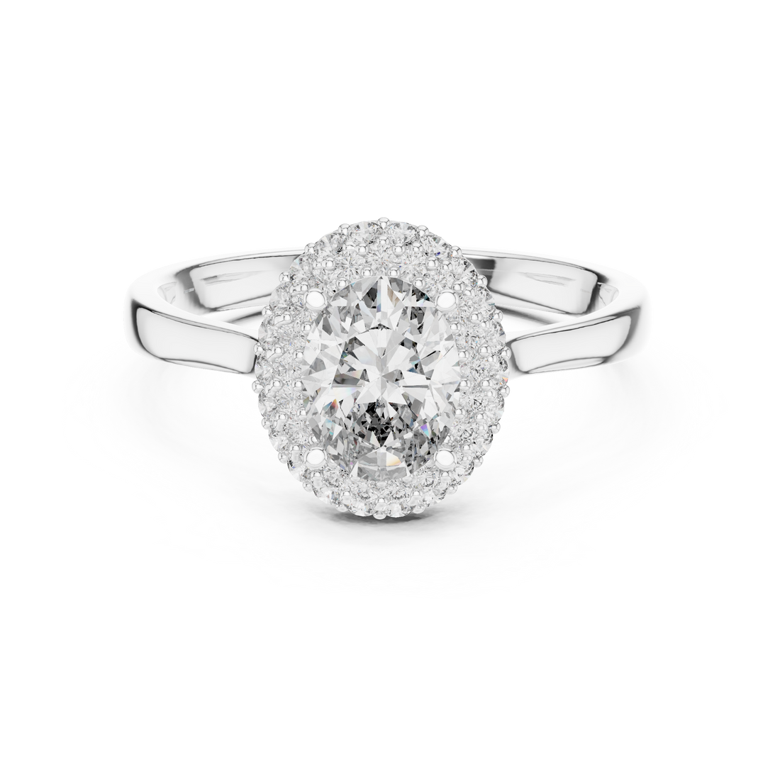 Oval Cut Diamond Double Halo Engagement Ring