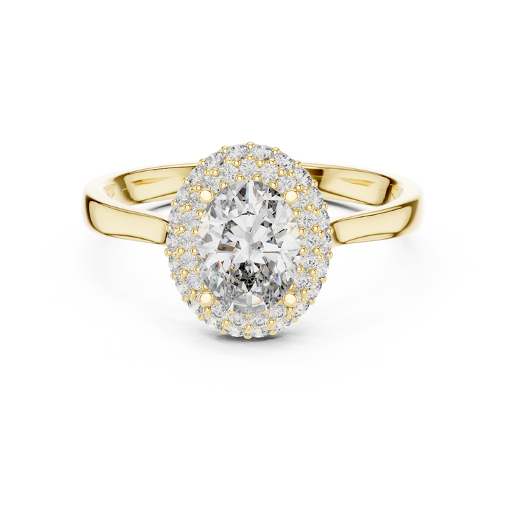 Oval Cut Diamond Double Halo Engagement Ring