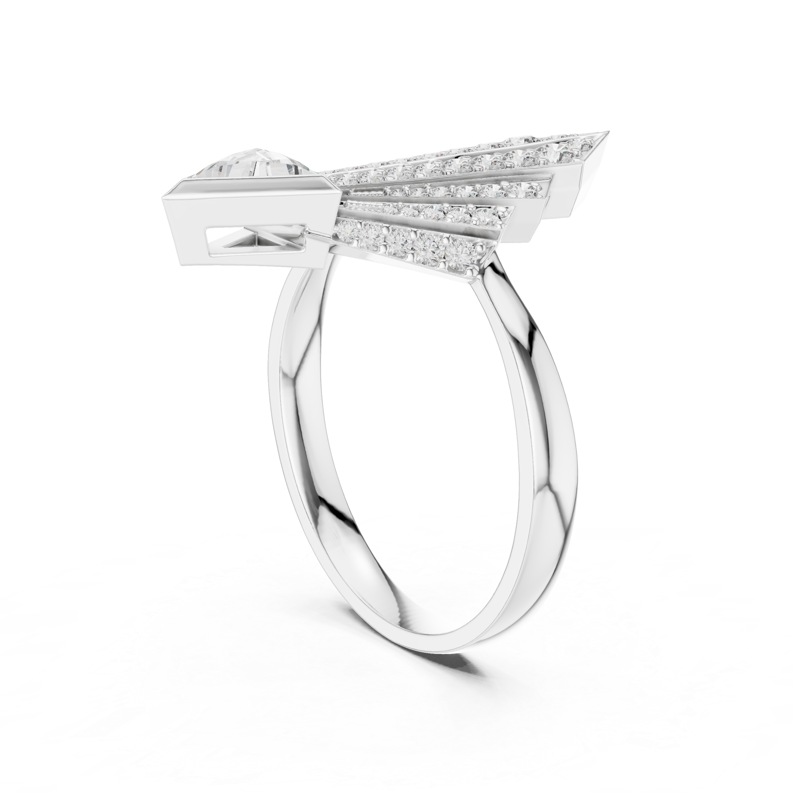 Diamond nose pin with round solitaire.