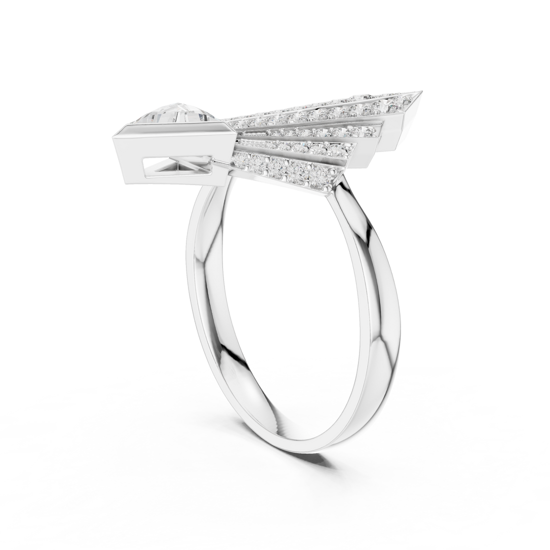 Diamond nose pin with round solitaire.
