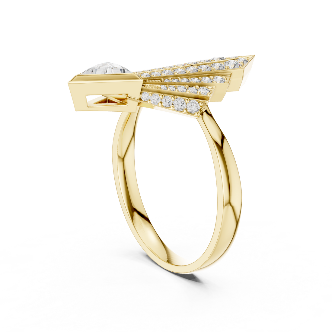 Floral nose ring with decorative detail.
