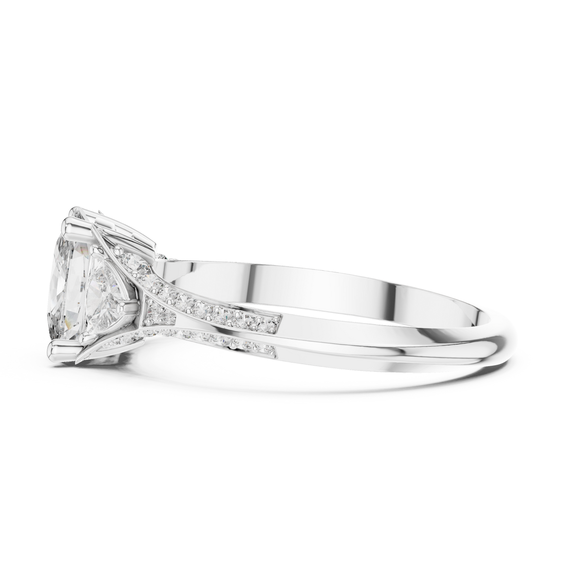 Floral engraved toe ring in silver.