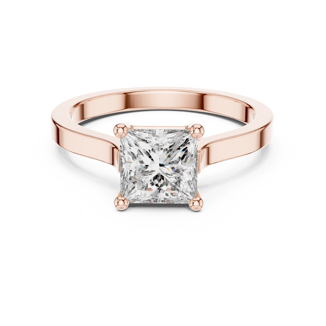 Princess Cut Diamond Solitaire Ring with Classic Four Prong Setting