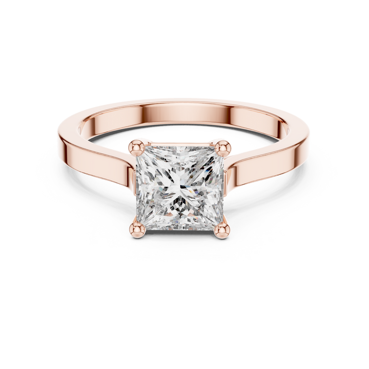 Princess Cut Diamond Solitaire Ring with Classic Four Prong Setting