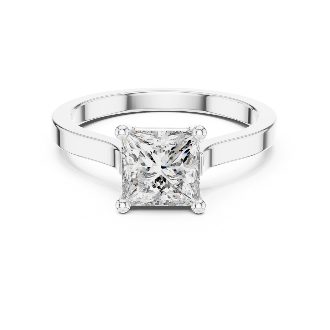 Princess Cut Diamond Solitaire Ring with Classic Four Prong Setting