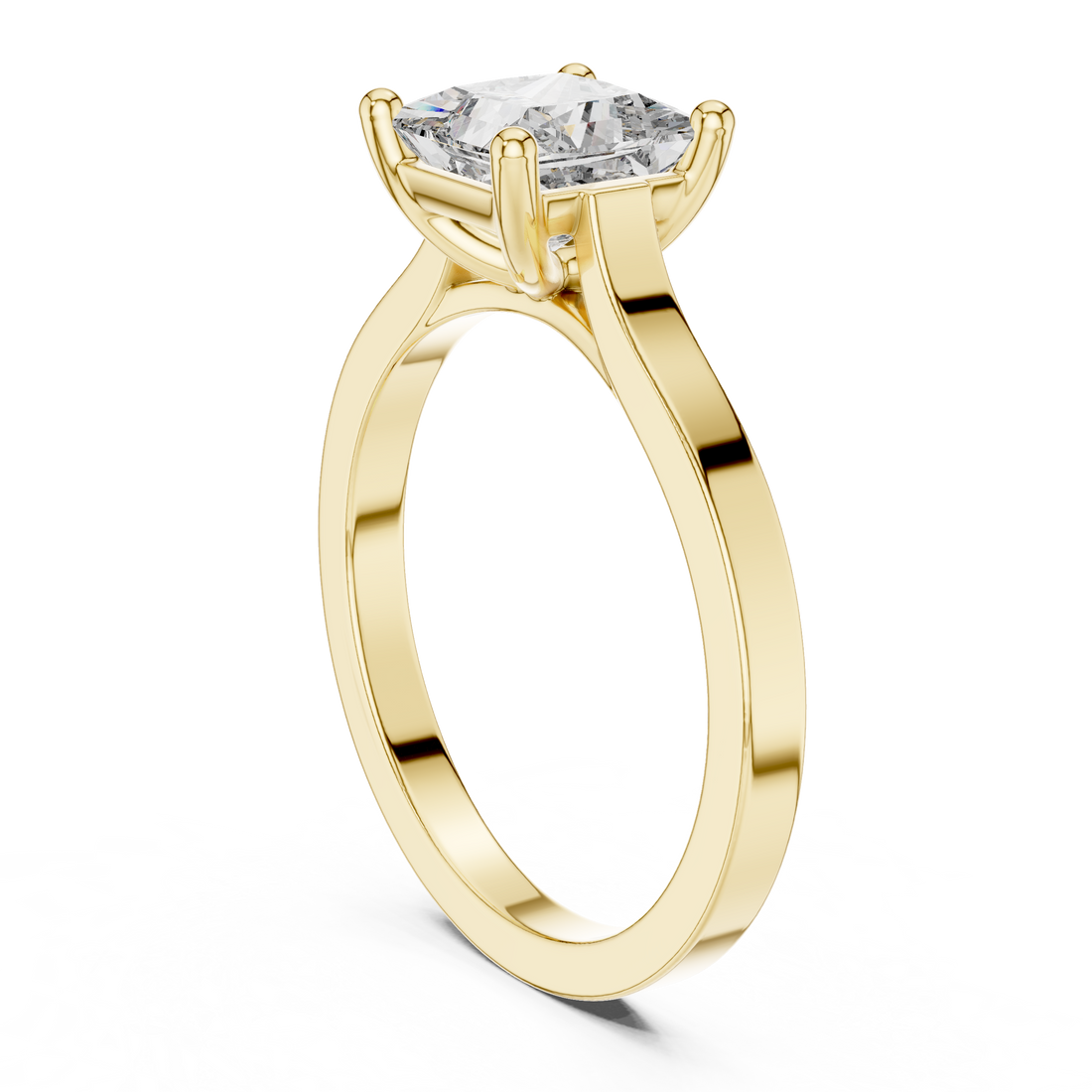 Princess Cut Diamond Solitaire Ring with Classic Four Prong Setting