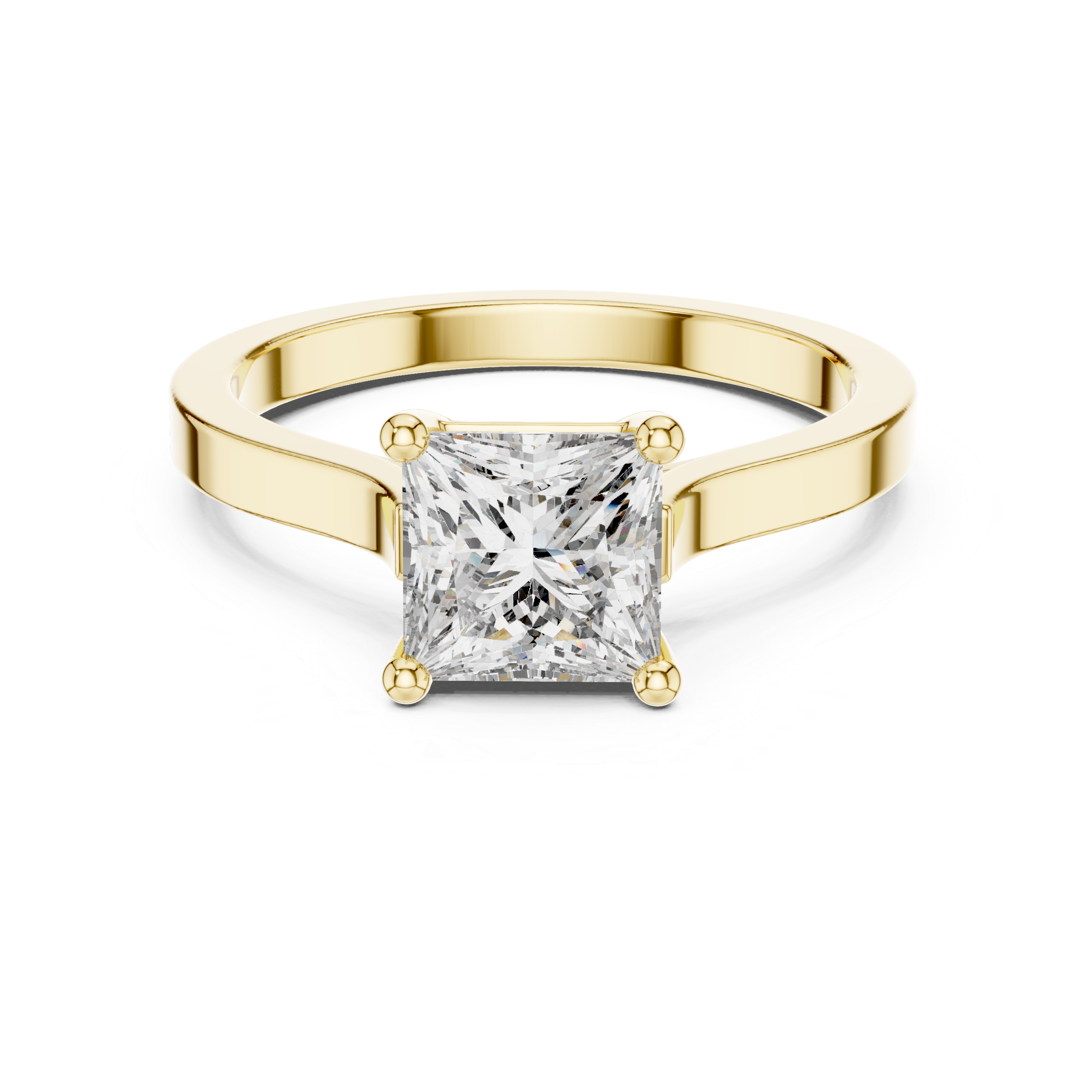 Princess Cut Diamond Solitaire Ring with Classic Four Prong Setting