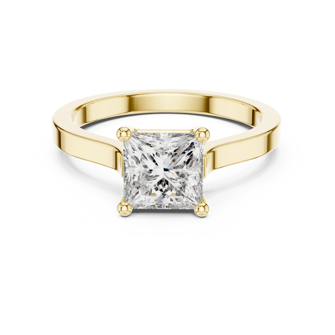Princess Cut Diamond Solitaire Ring with Classic Four Prong Setting
