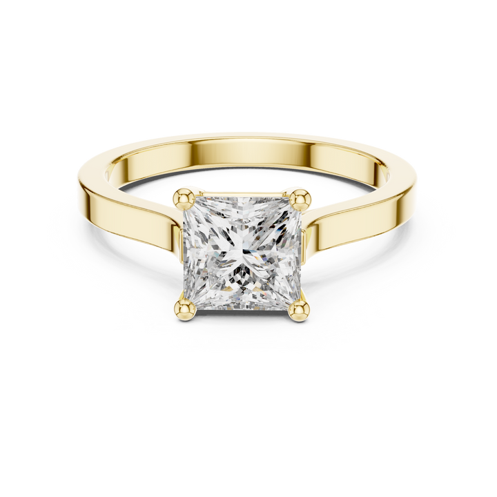 Princess Cut Diamond Solitaire Ring with Classic Four Prong Setting
