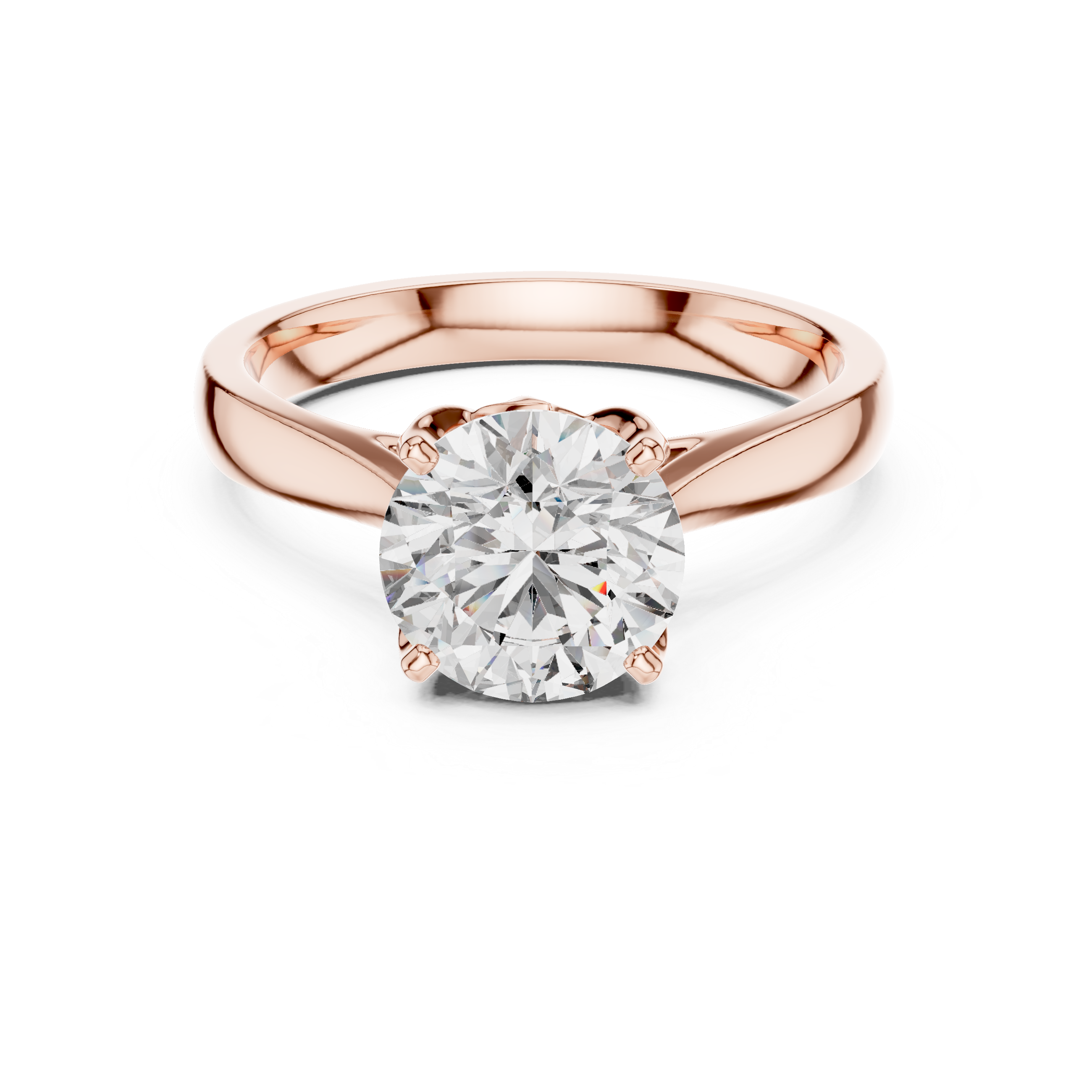Round Cut Diamond Solitaire Ring with Classic Prong Setting