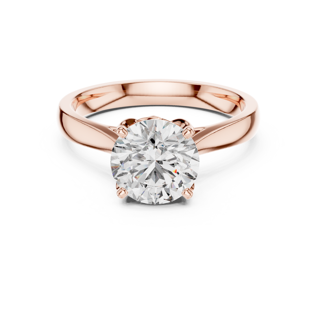 Round Cut Diamond Solitaire Ring with Classic Prong Setting