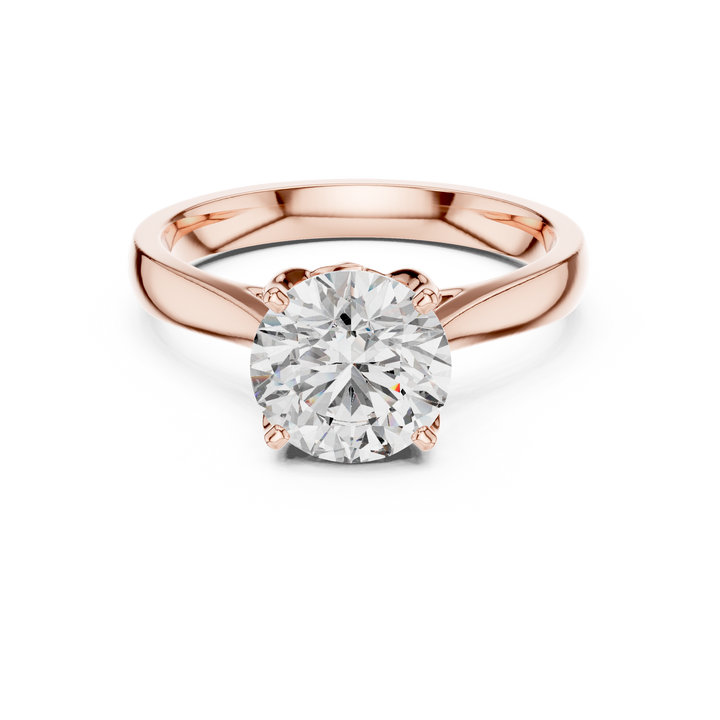 Round Cut Diamond Solitaire Ring with Classic Prong Setting