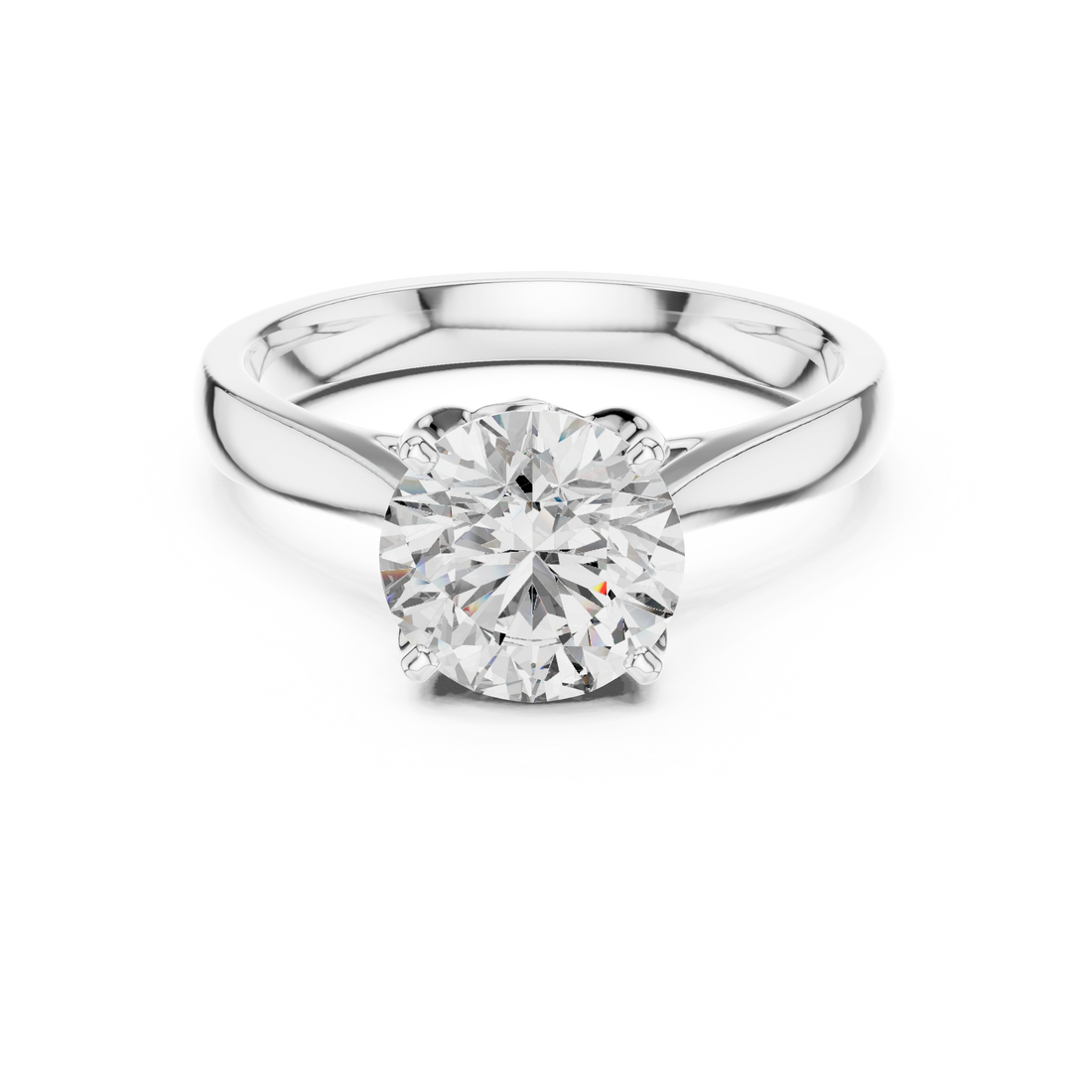 Round Cut Diamond Solitaire Ring with Classic Prong Setting