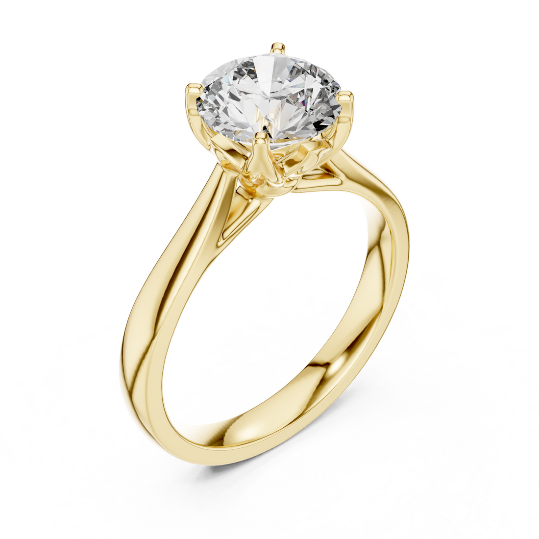Round Cut Diamond Solitaire Ring with Classic Prong Setting