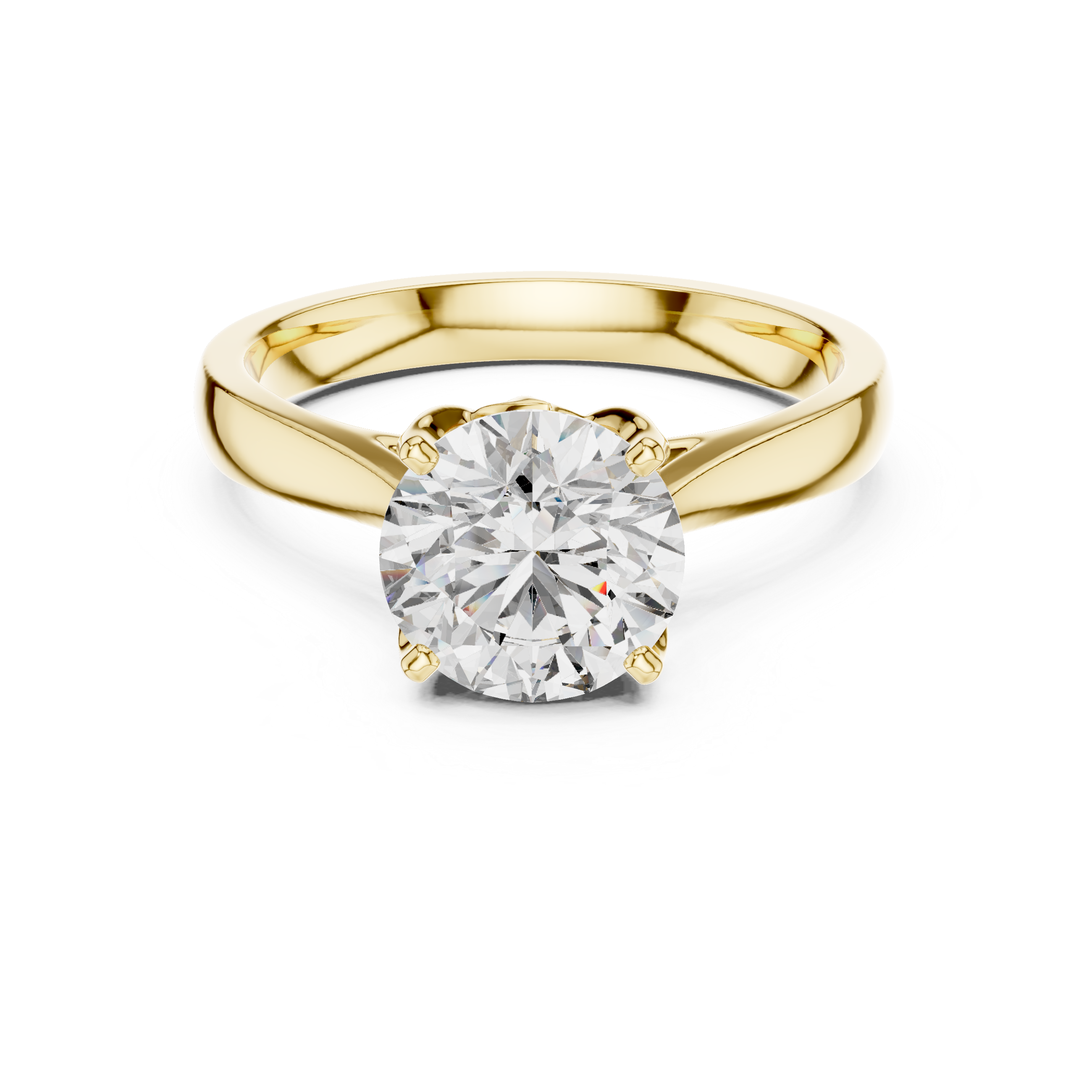 Round Cut Diamond Solitaire Ring with Classic Prong Setting