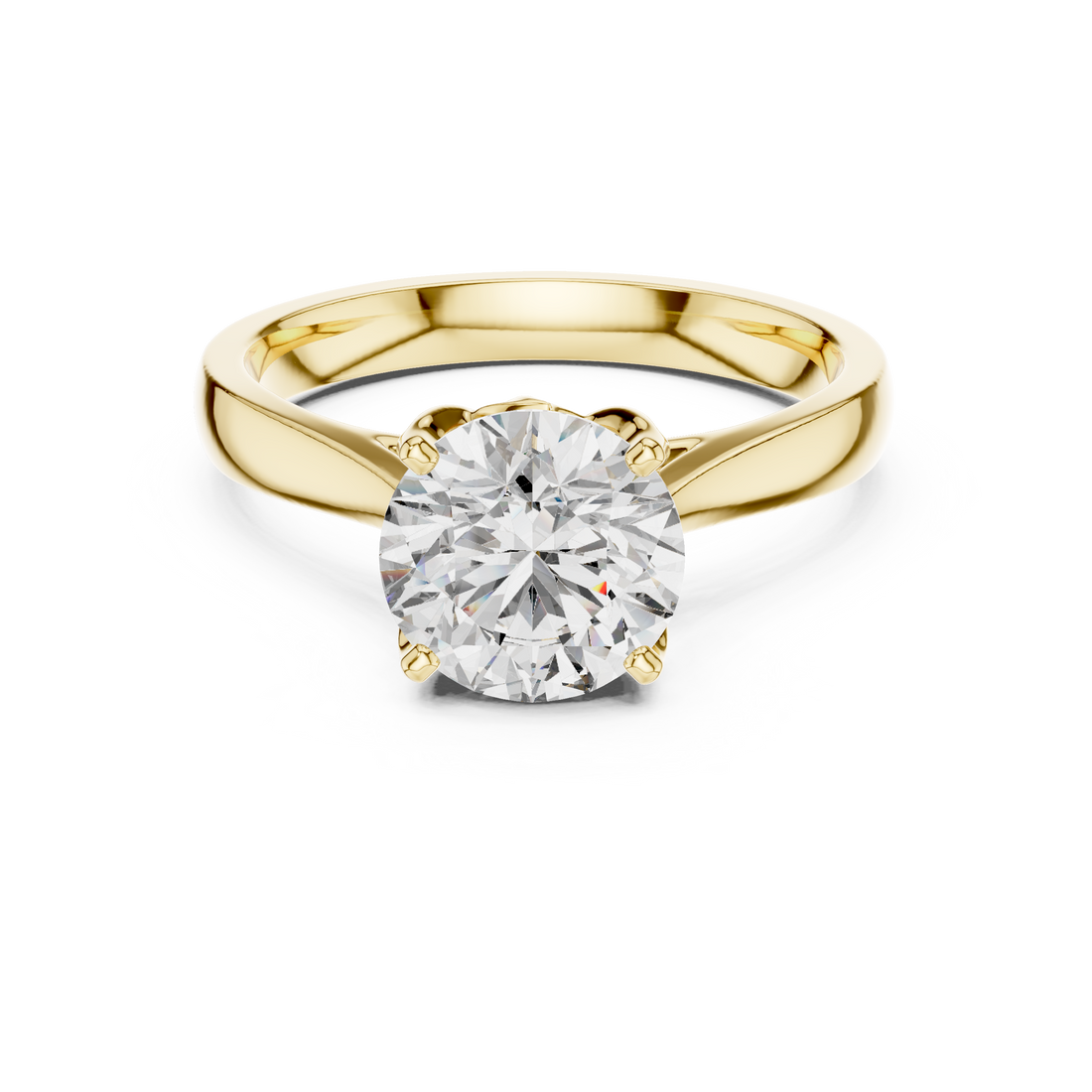 Round Cut Diamond Solitaire Ring with Classic Prong Setting