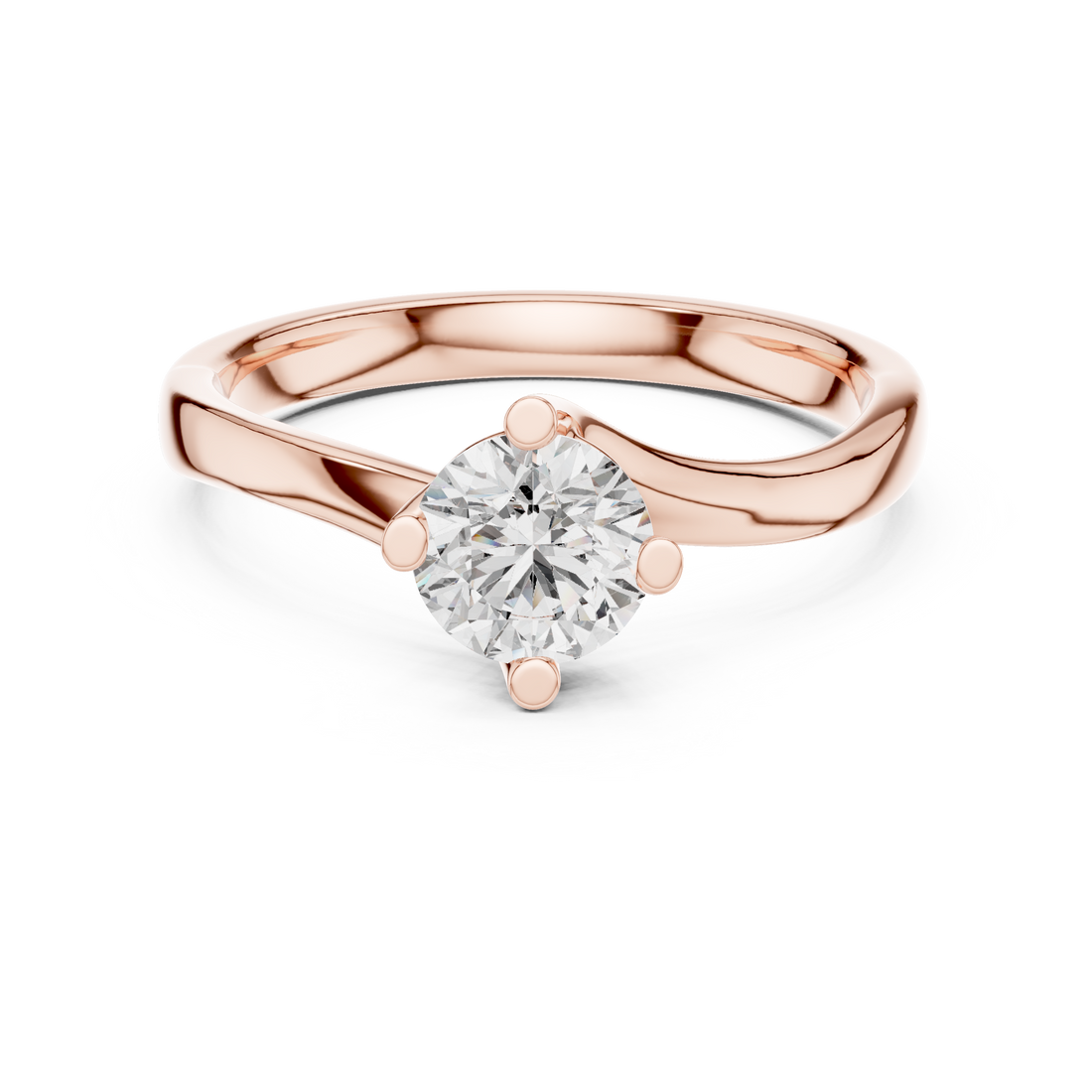 Round Cut Diamond Solitaire Ring with Classic Collet Setting