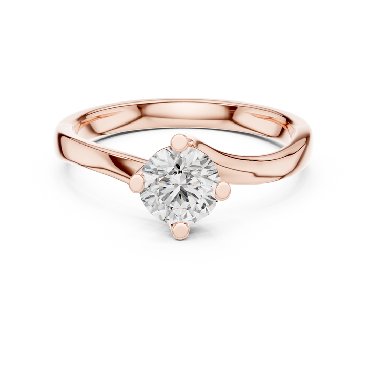 Round Cut Diamond Solitaire Ring with Classic Collet Setting
