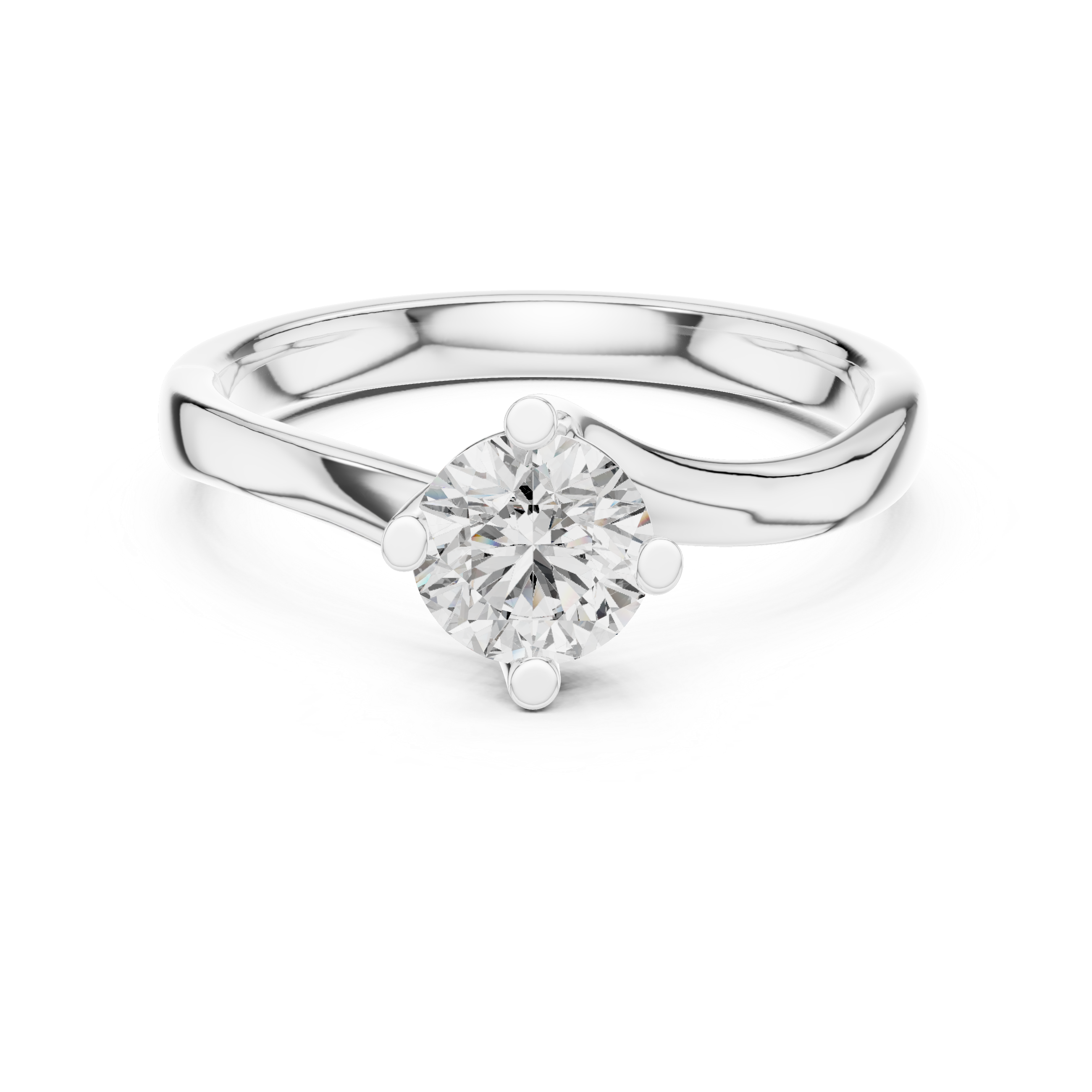 Round Cut Diamond Solitaire Ring with Classic Collet Setting