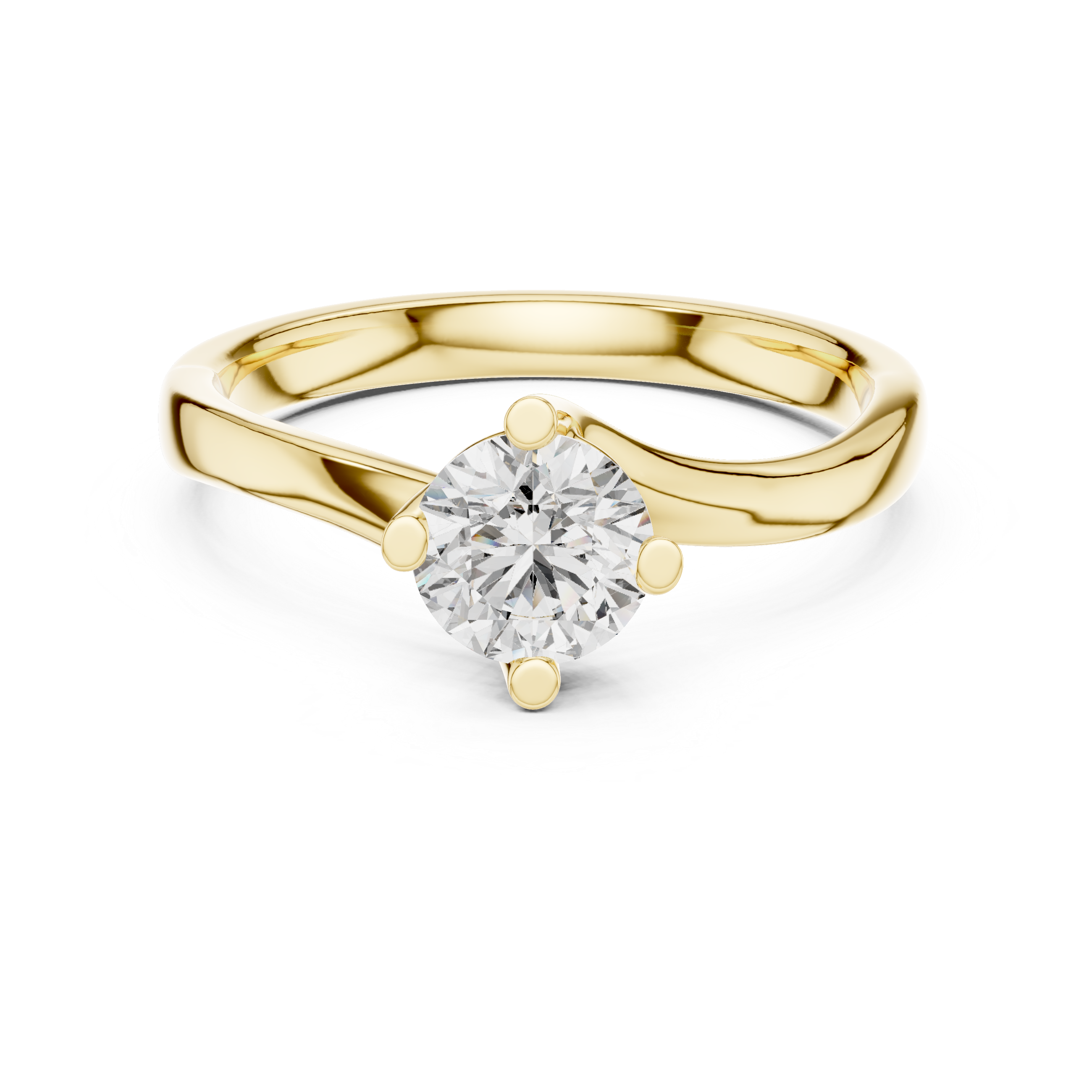 Round Cut Diamond Solitaire Ring with Classic Collet Setting