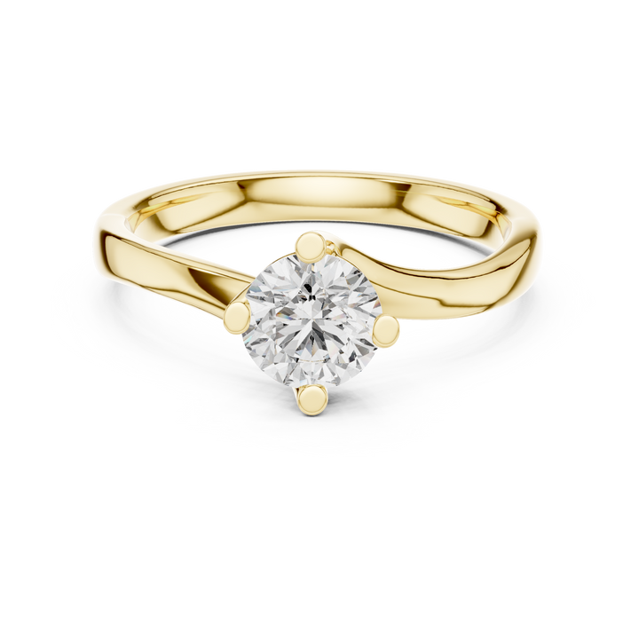 Round Cut Diamond Solitaire Ring with Classic Collet Setting