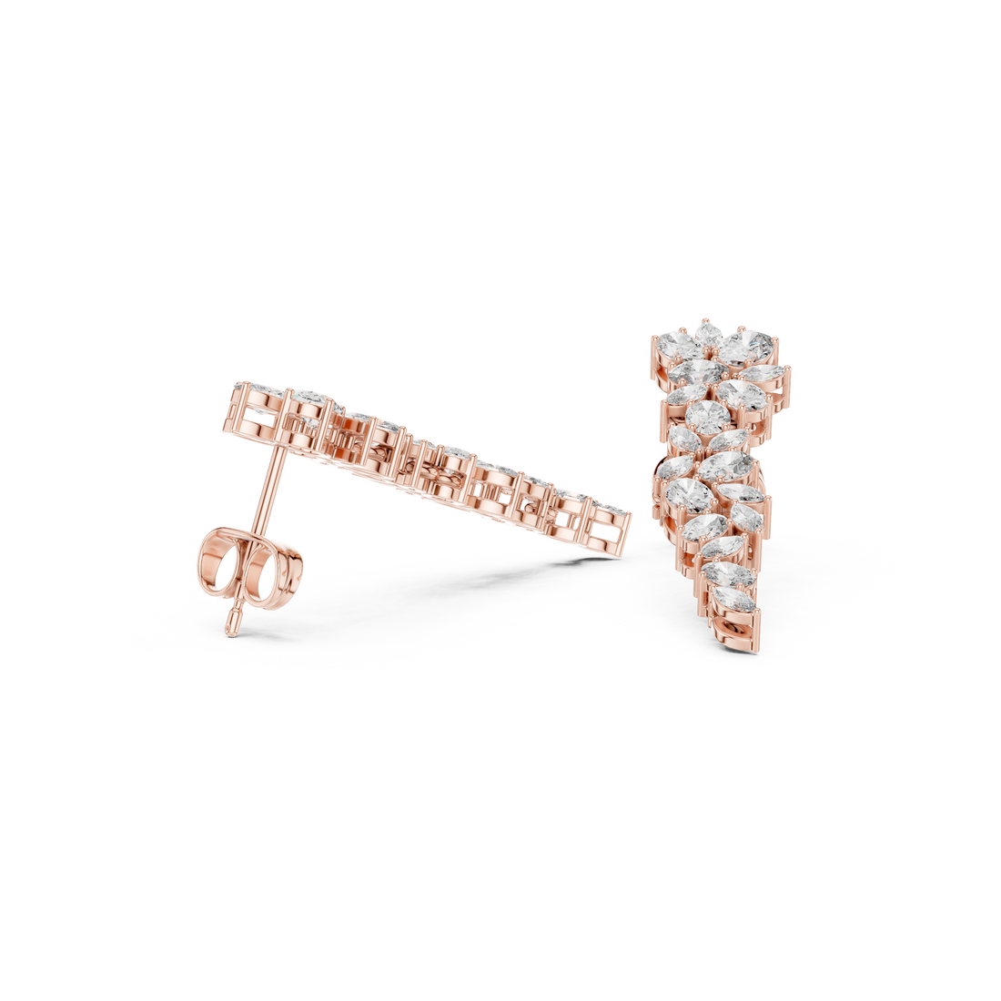 Timeless marquise and oval diamond cascade drop earrings elegant look