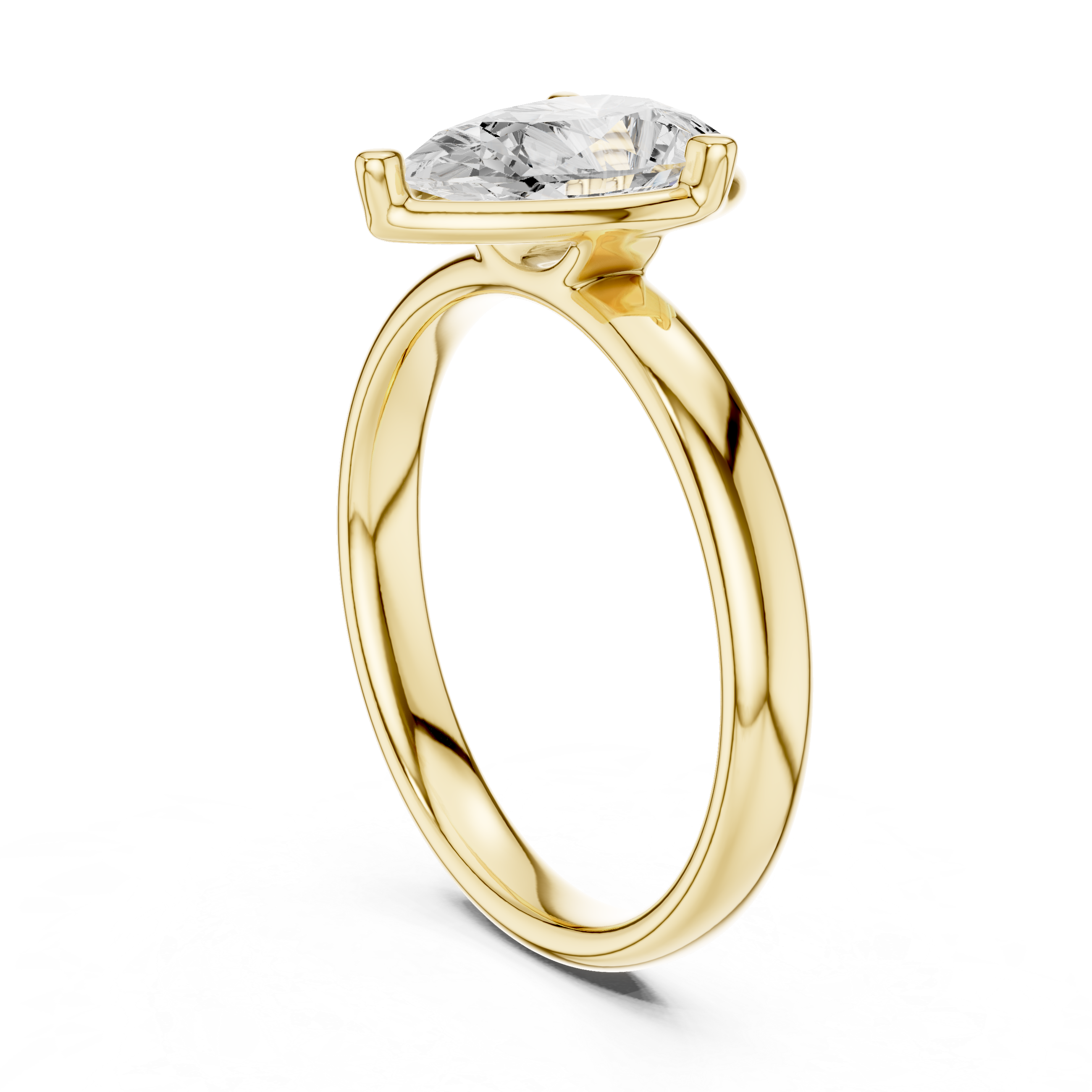 Floral-inspired diamond ring with petal detail.